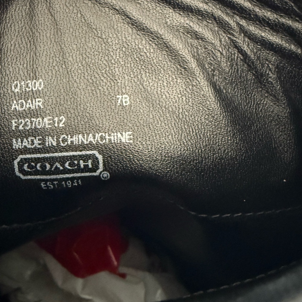 COACH size 7 ADAIR Black Leather pebble Knee-High Boots - Picture 11 of 16